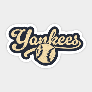 Retro Yankees Baseball Sticker